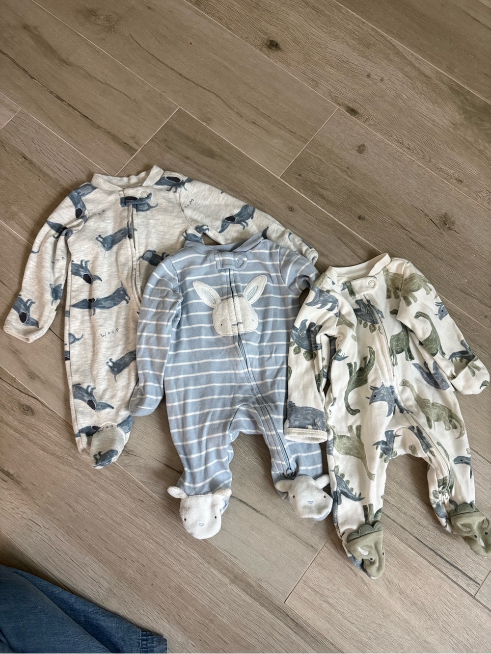 Carter's Newborn Footed One Piece Sleepers - Bundle of 3